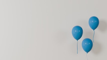 Blue Balloons With White background 4K Stock Image