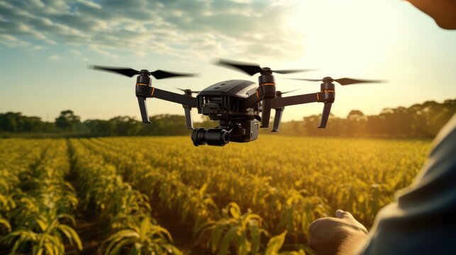 Drones monitor plant health Drones fly over crop fields and use high-resolution cameras. AI analyzes images to identify plant diseases, pests, and other problems.