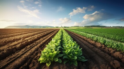 Organic farming plot Comparison between fertile organic farming plots with chemical agricultural fields that have deteriorated Highlight differences in soil,