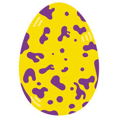 Colored Easter egg. Vector illustration isolated on white background. Clipart for the holiday design and cards