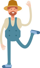 Farmer Character Relaxing Illustration
