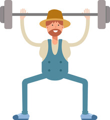Farmer Character Lifting Barbell
