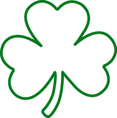 St Patricks Day shamrock clip art on plain white transparent isolated background for card, shirt, hoodie, sweatshirt, apparel, tag, mug, icon, poster or badge