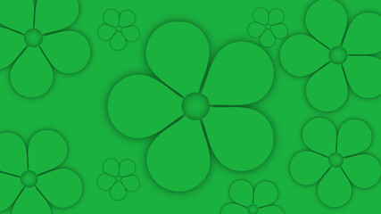 green background with multiple shamrock cutouts