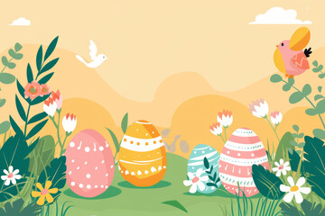 Obraz premium background for Easter celebration, colorful 