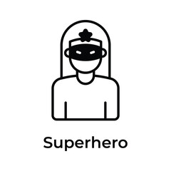 A female wearing eye mask on her face depicting superhero vector