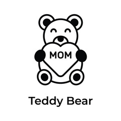 A teddy bear holding heart showing concept icon of mothers day celebration