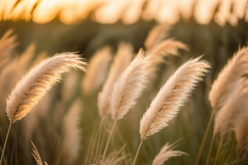 Shallow depth of field image of pampas grass