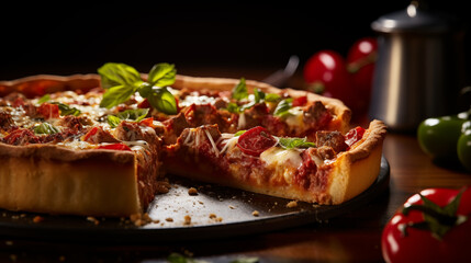 Freshly Baked Chicago Deep Dish Pizza