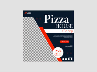 Food social media banner design template. Burger social media post vector illustration. Square size.