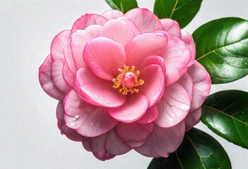 Pink camellia flower 