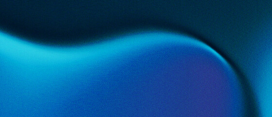 Grainy dynamic light blue wave on dark blue background. 