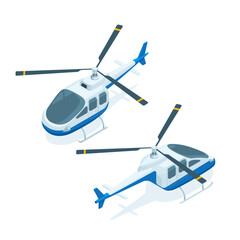 isometric helicopter, in color on a white background, small civil aviation or business transport