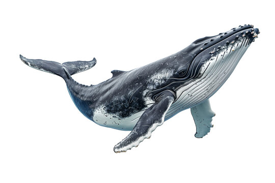 3d whale animal on transparent background.