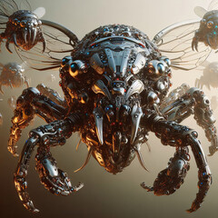 Mechanical Scarabs - Futuristic Robotic Insect Invasion