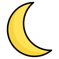 half moon shape, Ramadan and Eid design concept, flat icon