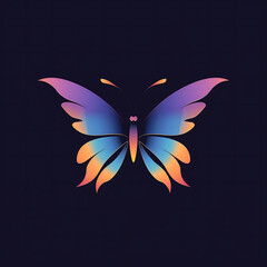 Fototapeta premium Graceful Flight: Elegant Butterfly Silhouette Logo