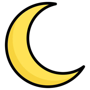 half moon shape, Ramadan and Eid design concept, flat icon