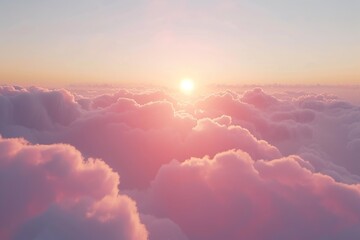Witness the breathtaking beauty of Sunrise Over Clouds, where the morning sun casts a warm glow.