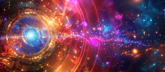 Fototapeta premium neon fractal wallpaper Futuristic Reality and Cosmic Wonders
