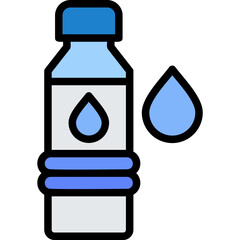 Water bottle Vector Line Filled Icon