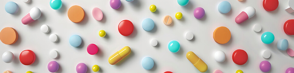 Chromatic Healing, A Spectrum of Colorful Medical Pills and Tablets