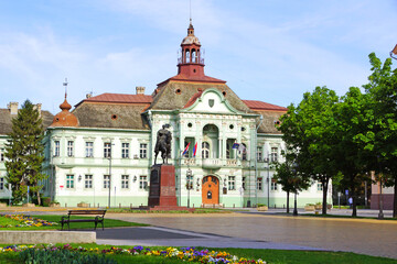 Fototapeta na wymiar City hall on main square, zrenjanin, serbia