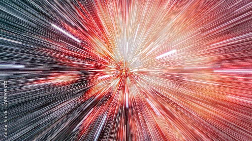 Poster abstract flight in space hyper jump illustration