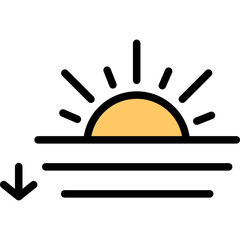 Sunsets Vector Line Filled Icon