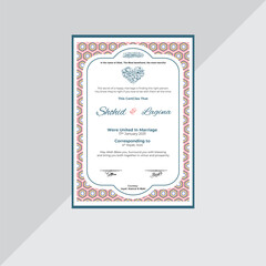 Luxury Nikah Certificate, Premium A4 Islamic Wedding Contract, Nikah Nama, Muslim Marriage Certificate, Personalized Names, Islamic, marriage, certificate, Dini Nikah, 