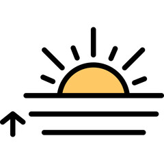 Sunrise Vector Line Filled Icon