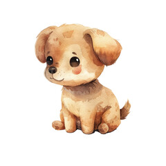 cute dog vector illustration in watercolour style