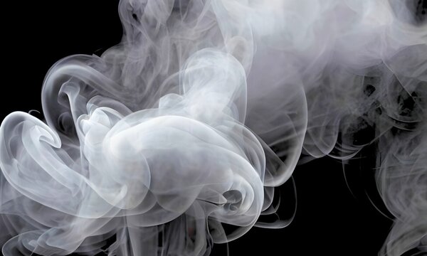 Movement of smoke, Abstract white smoke on black background, Border from smoke. Misty effect for film, text or space.
