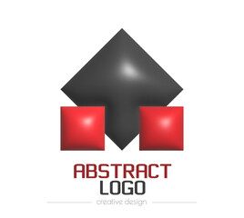 Abstract 3d logo. A template for a brand, sticker, or icon. Social network icon, corporate design idea