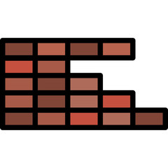 Brick Wall Vector Line Filled Icon