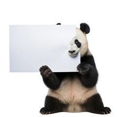 panda with blank paper
