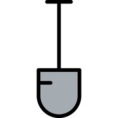 Shovel Vector Line Filled Icon