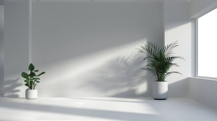 Fototapeta premium A blank empty room interior background with minimalist decor and modern furnishings, offering a versatile space for interior design experimentation