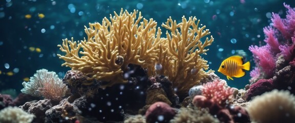 Fototapeta na wymiar Wonderful and beautiful underwater world with corals and tropical fish