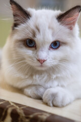 Cute, small Ragdoll cat. 4 months old