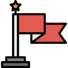 Flag Vector Line Filled Icon