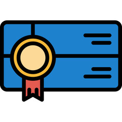 Gift Card Vector Line Filled Icon