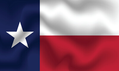 Flat Illustration of Texas state flag. Texas flag design. Texas wave flag. 

