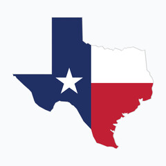 Texas state flag with Map