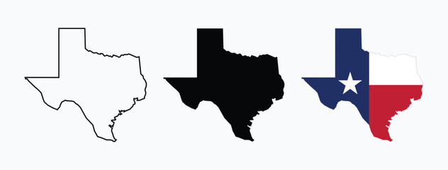 
Flat Illustration of Texas Map.