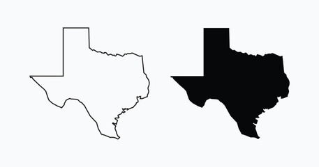 
Flat Illustration of Texas Map.
