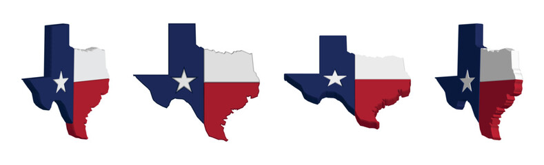 Texas state flag with Map