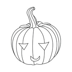 Pumpking single continuous one line out line vector art  drawing  and tattoo design
