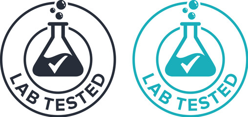 Lab tested round vector badge icon design - obrazy, fototapety, plakaty