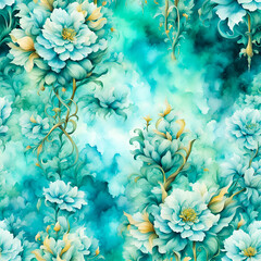Floral pastel colored illustration. Edited AI generated image  - 748910426